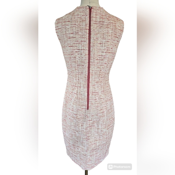 Tahari Tweed red brown cream dress - size 4 - Picture 4 of 8